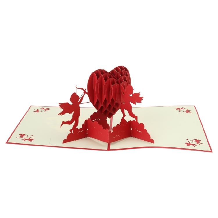 Cupid's Heart 3-D for Pop Up Valentine’s Day Card Happy Anniversary for Her Date