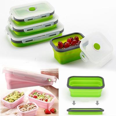 Portable Storage Kitchen Picnic Boxes Folding Lunchbox Silicone Food Container Collapsible Bowl