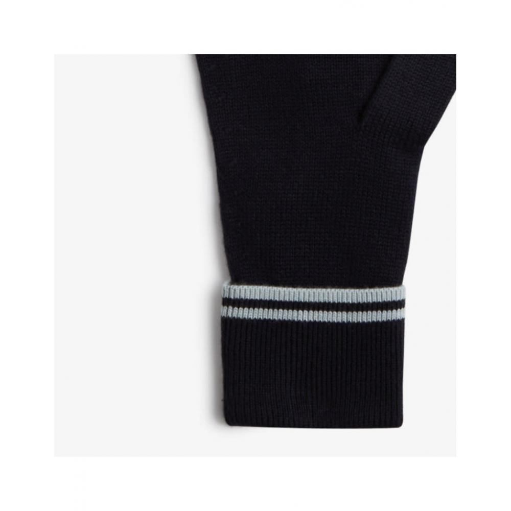 Fred Perry Twin Tip Merino Wool Glove   Navy Silver Blue Cfpu2439151 L51