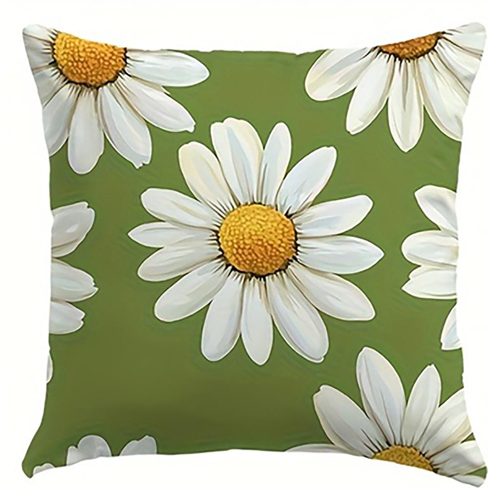 Дейзи Привет Весна Цветочная НаволочкаСпальня Диван Декоративная Наволочка На Молнии Мягкая Наволочка 45x45cm