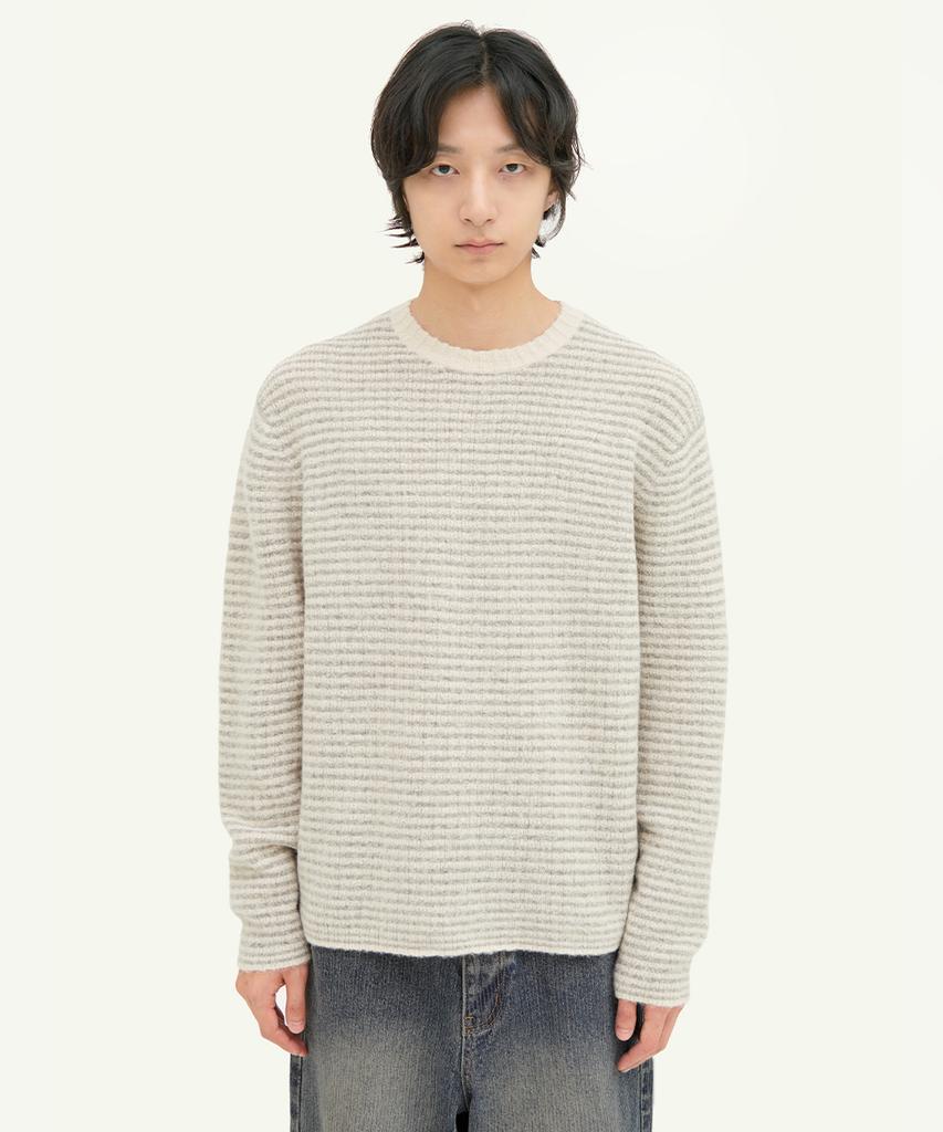 INTEMPOMOOD Lees Harbor Stripe Knit_Cream Gray