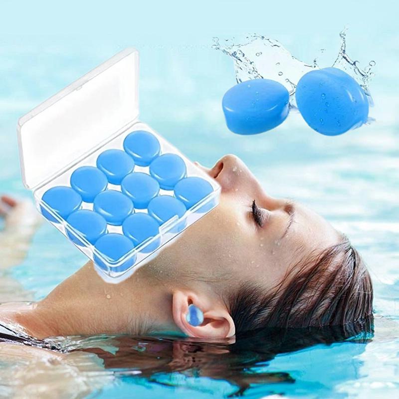 16Pcs Silicone Ear Plug Reusable Silicone Wax Earplugs Swimming Moldable Earplugs Noise Reduction Cancelling Sleeping Protection