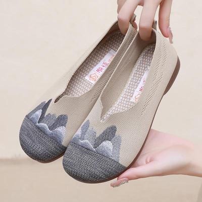 Women's Embroidered Summer Flat Shoes - Breathable, Soft Sole for Comfort