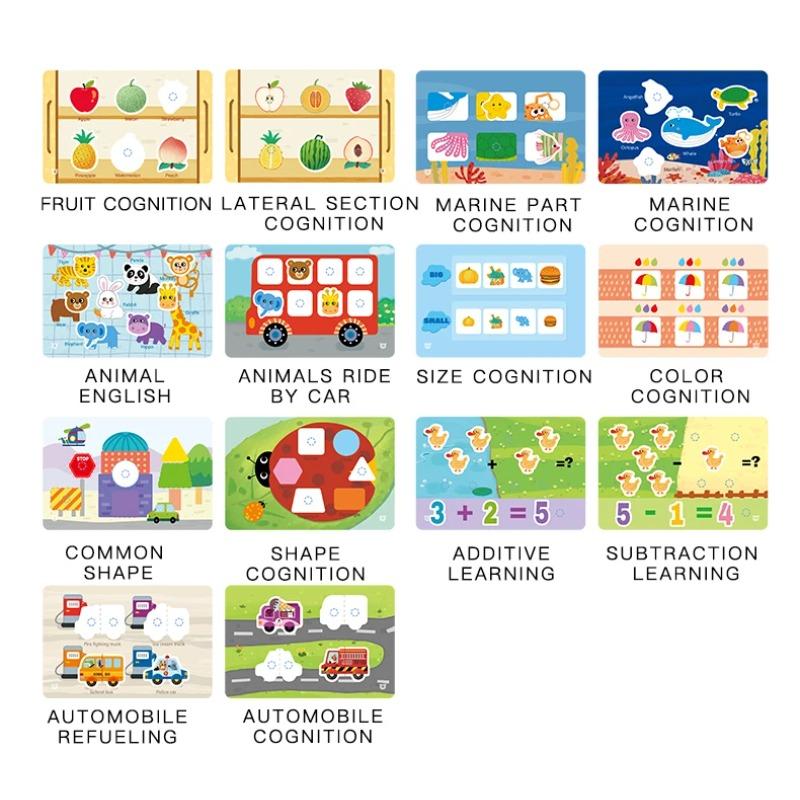 Montessori Repeatedly Sticker Busy Card Book Baby Paste Readings Numbers Matching Puzzle Game Educational Toys For Kids Gifts