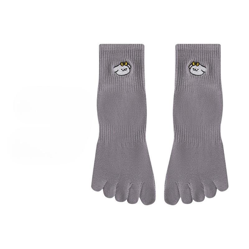 Spring and Autumn Five-fingered Socks with Granular Glue On The Soles of The Feet, Sweat-absorbing and Anti-slip Toe Socks, Boneless Yoga Socks