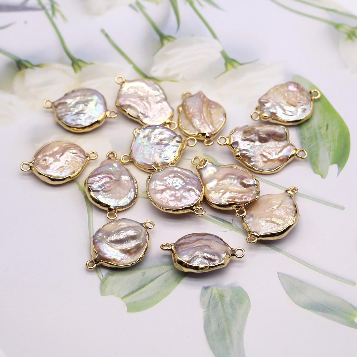 

1 шт/2 шт жемчужный соединитель пресноводный жемчуг нерегулярный каплевидный соединитель для изготовления ювелирных изделий своими руками серьги ожерелье аксессуар 1pcs/25x16mm