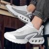 Air Cushion Men's Sports Shoes Leather Surface Spring and Autumn Fashion Running Shoes Trend Hiking Men's Shoes