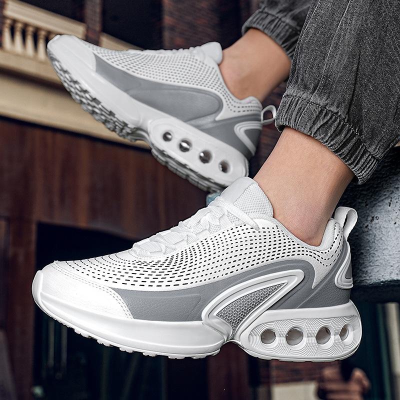 Air Cushion Men's Sports Shoes Leather Surface Spring and Autumn Fashion Running Shoes Trend Hiking Men's Shoes