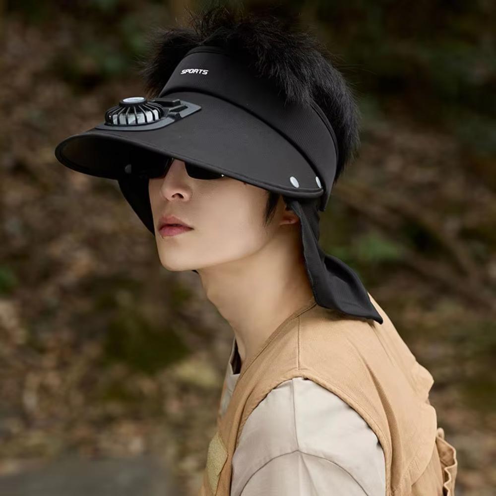 Empty Roof Cooling Fan Hat Usb Charging Peaked Cap New Sun Visor Hat  Men Women