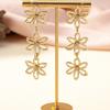High-End Alloy Long Fringe Flower Earrings, Korean Temperament, Simple Retro Internet Celebrity Niche Earrings, Women