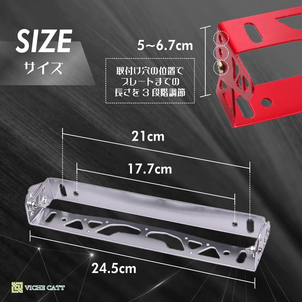 VICHE CATT License Plate Frame License Plate Aluminum License Plate Car Angle Adjustment Universal (Silver)