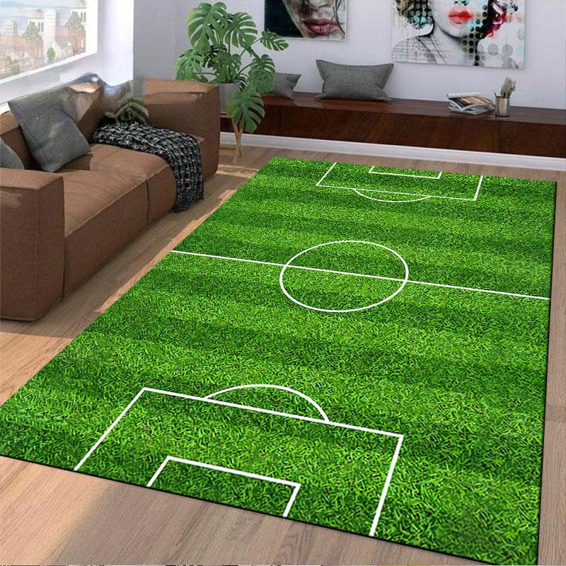 Soccer Field Pattern Carpet Suitable As a Non-slip Mat for the Living Room or Bedroom Sofa