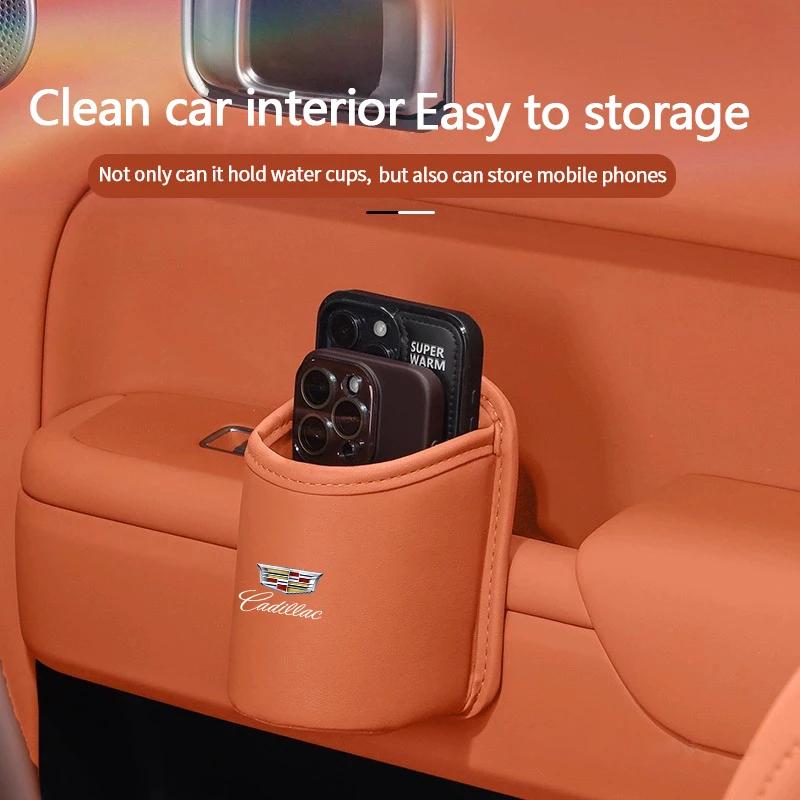 For Cadillac XT5 XT6 XTS ATS BLS CT4 CT5 SLS SRX CTS ESCALADE Car Logo Water Cup Box Car Door Wall Mounted Storage Accessories