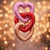 Metallic 40 Inch Heart Balloon Reusable DIY Hollowed Heart Foil Balloons Large Inflatable Heart Chain Balloons Wedding Ornament