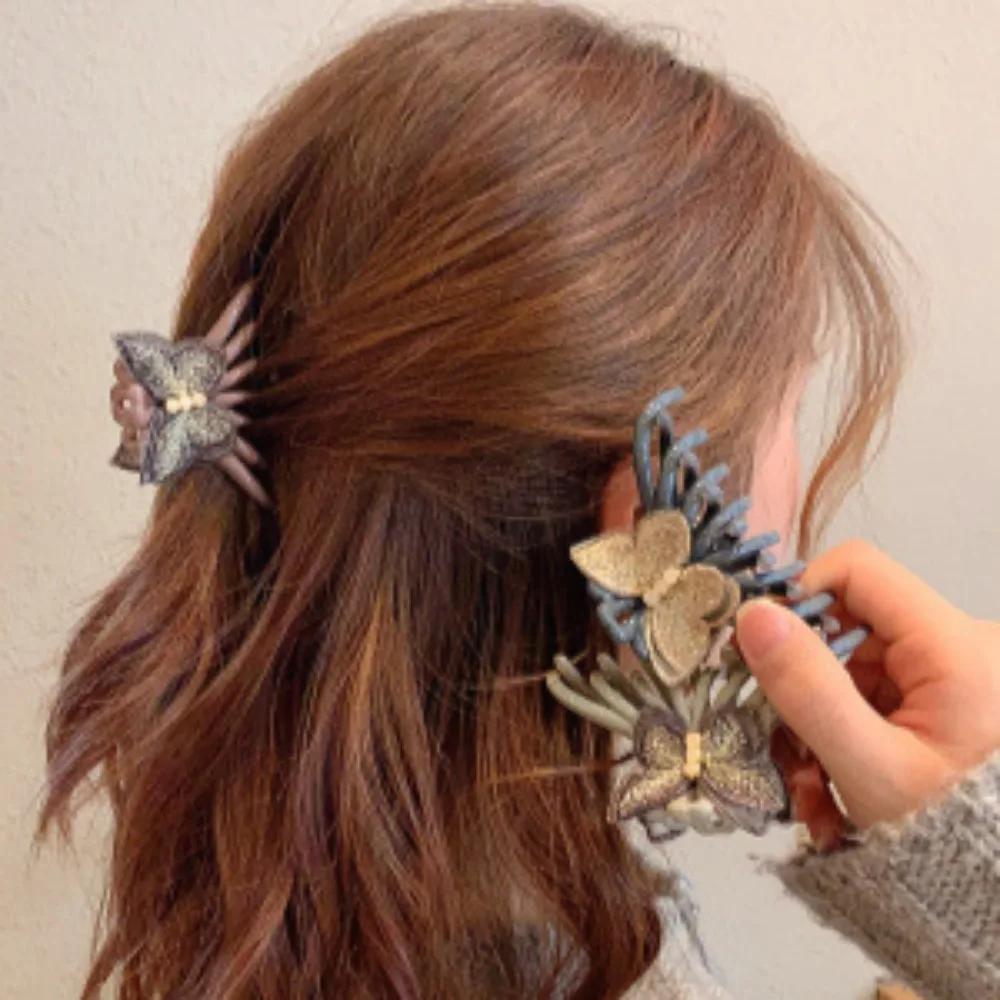 Camellia Hairpin Grasping Clip Large Hair Clip Headwear for Women Back of Head Spoon Coiled Hair Medium Hair Grabbing Clip