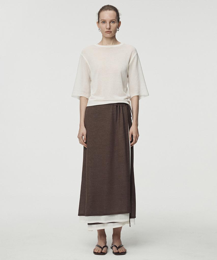 UMARMUNG Fine Cotton Half Sleeve Pullover_Ivory