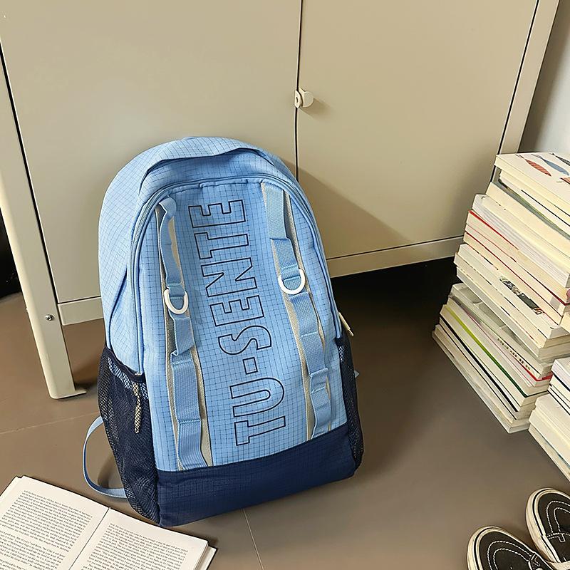 High value niche trendy cool letter backpack couple simple lightweight large capacity backpack