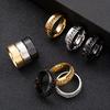 Stainless Steel Ring Embossed Rotatable Chain Ring Men's High-end Titanium Steel Jewelry Set Manufacturer