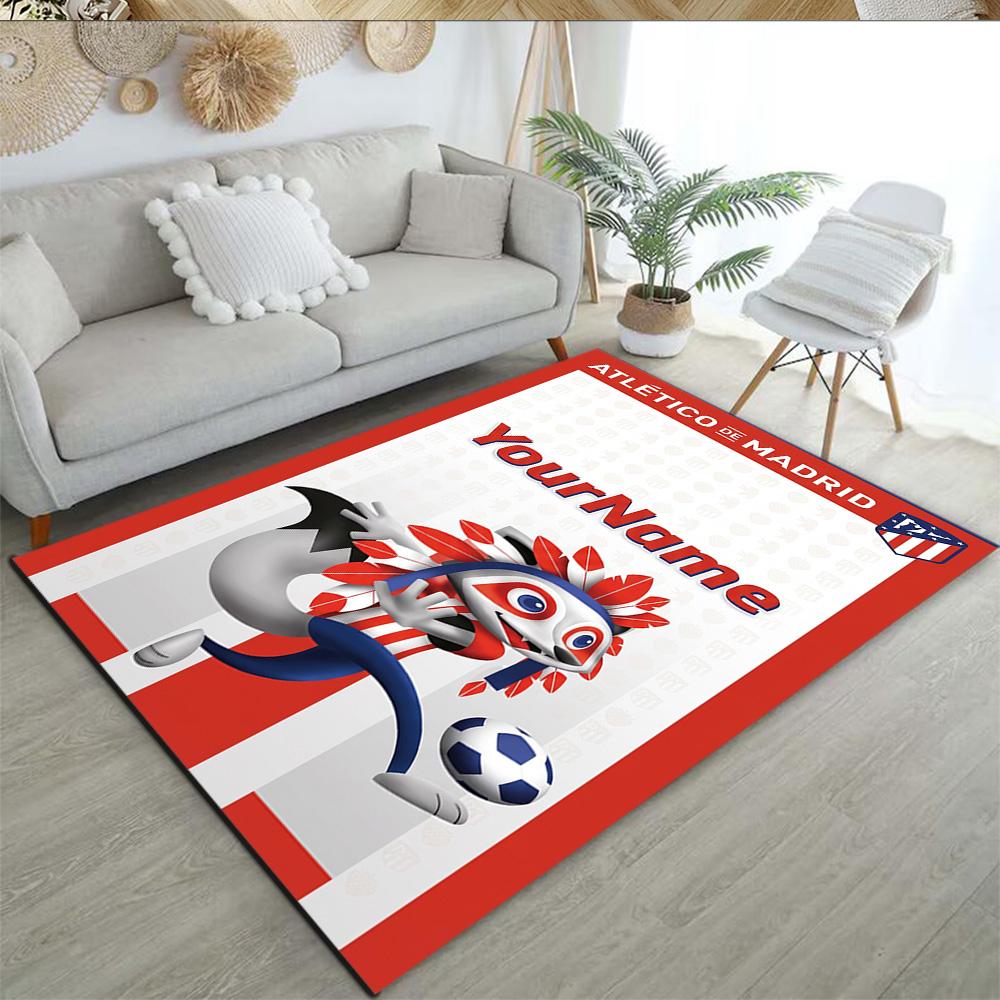 Atletico Madrid Customizable Name Carpet Perfect for Decorate room Living Rooms Outdoor Bedrooms Anti-slip Rug Decorate Offices Gift for Festivals