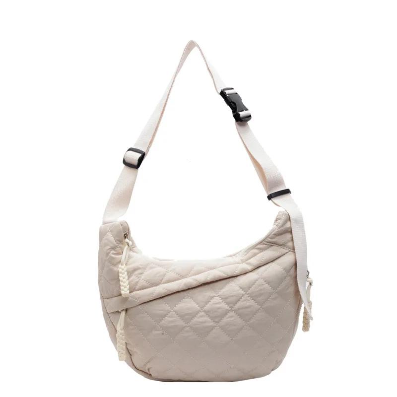 New Cotton Clothes Diamond-shaped Large Capacity Simple Travel Shoulder Bag Messenger Bag
