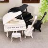 Dollhouses Music Room Furniture Miniature Grand Piano Stool Cello Realistic Music Instrument For Playroom Decoration