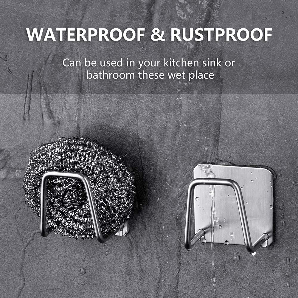 Wall-Mounted Kitchen Organizer Rack Stainless Steel Sink Sponge Holder Pot Lid Cutting Board Storage Rust-Proof Waterproof