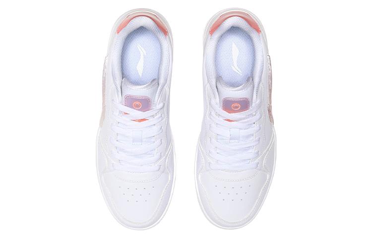 LiNing Slip-Resistant Lightweight Balance Wear-Resistant Low-Top Skateboard Shoes Women's White Purple AGCR342-1
