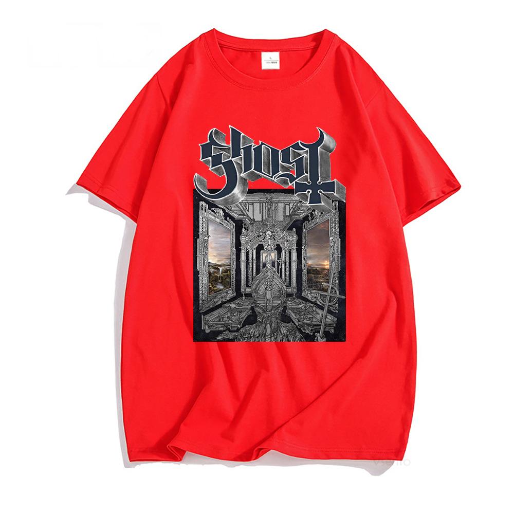 Baumwolle Sommer Herren T-Shirts Ghost Band Skeletá Satanized Album T-Shirt Heavy Metal Mode Druck T-Shirt Unisex Streetwear