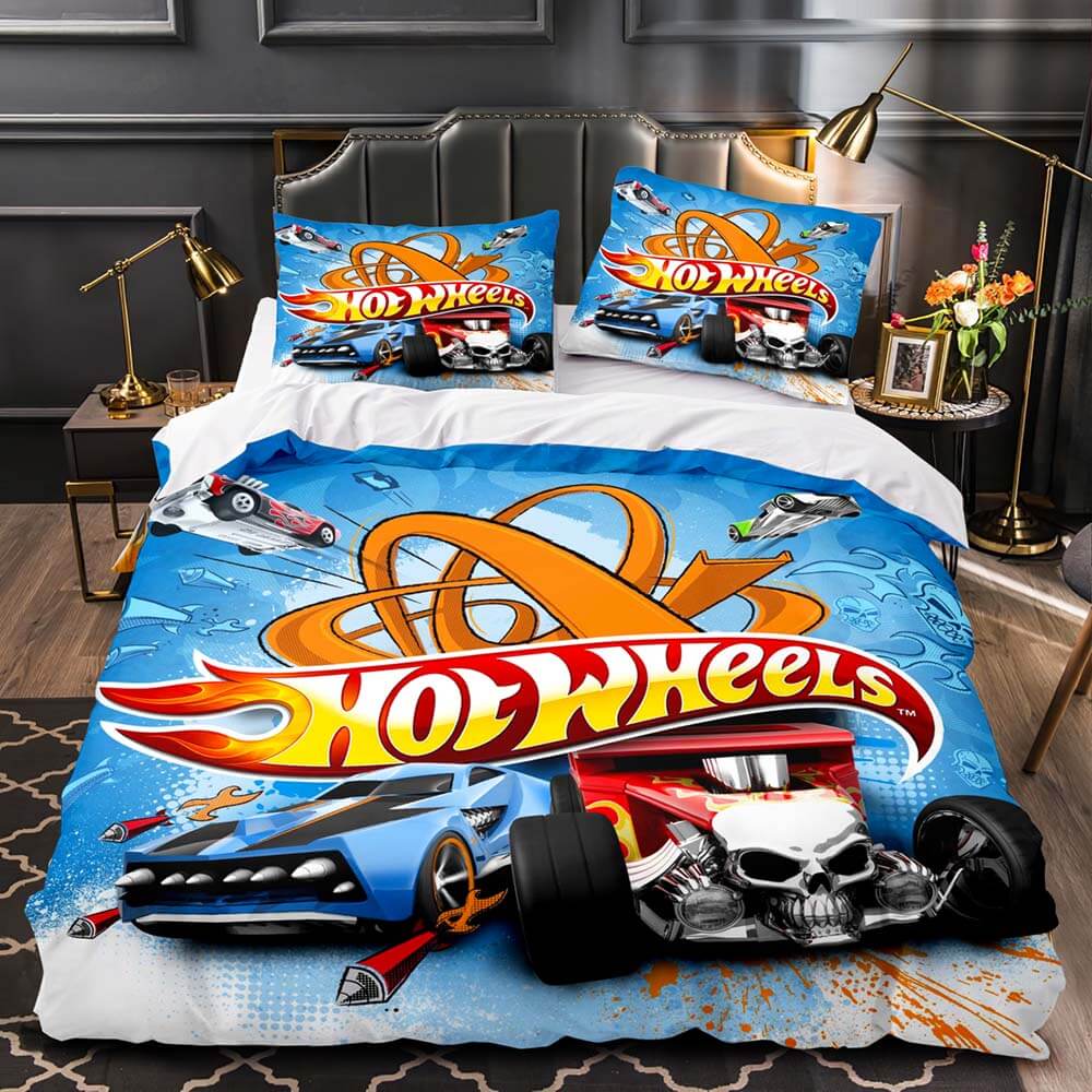 Kryt na peřinu s 3D potiskem kola monster trucku Povlak na polštář Sada povlečení Jednolůžko Plné Velikost Queen King Pro Dekoraci Ložnice Domácí Textil