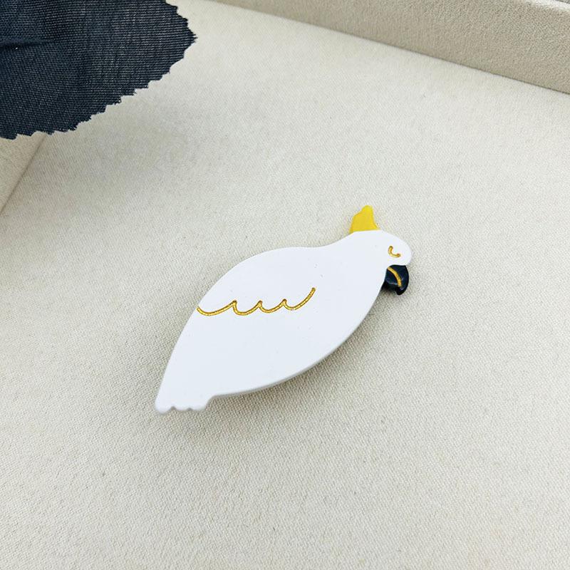 

Заколка для волос с французским дизайном в виде птицы, соответствующего цвета, заколка для волос с изображением акулы, заколка для волос с павлином, попугаем и уксусной кислотой 7