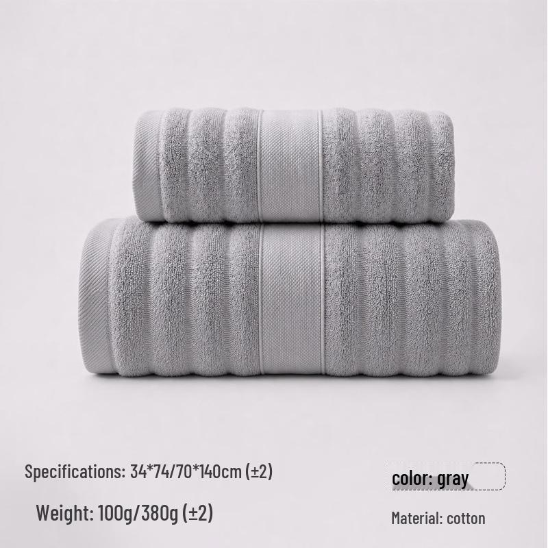 Toalha de Banho e Rosto Bordada de Algodão Puro Espesso - Altamente Absorvente, Perfeita para Uso Doméstico ou Presentes