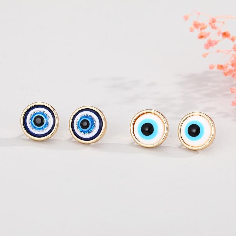 1 Paar für Evil Eye Ohrstecker Türkische Blaue Augen Amulett Ohrringe Teufelsauge zum Schutz Ohrring für Damen Glücksbringer J