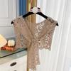 Vintage Palace Style Women False Fake Collar Hollow Out Crochet Lace Half Shirt Necklace Shawl Bowtie