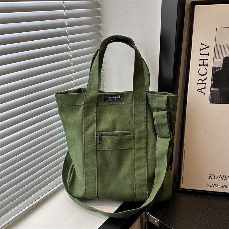 

Ретро японская холщовая сумка для женщин - Большая вместительная сумка кроссбоди для колледжа и поездок на работу для осени и зимы 39x13x35 cm