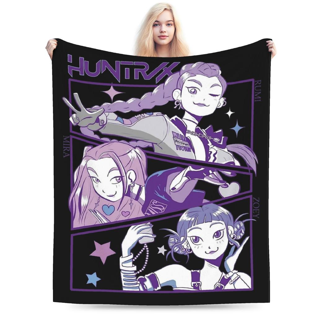 BABY Saja Boys Kpop Demon Hunters Game Plush Blankets Boy Girl Flannel Bedding Throws For Living Room Warm Soft Custom Bedspread
