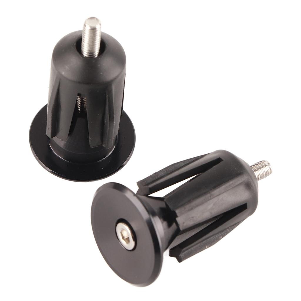 1 Pair Bike Bicycle Aluminum Handlebar Grips Cap Plug Handle Bar Caps End Plugs Black