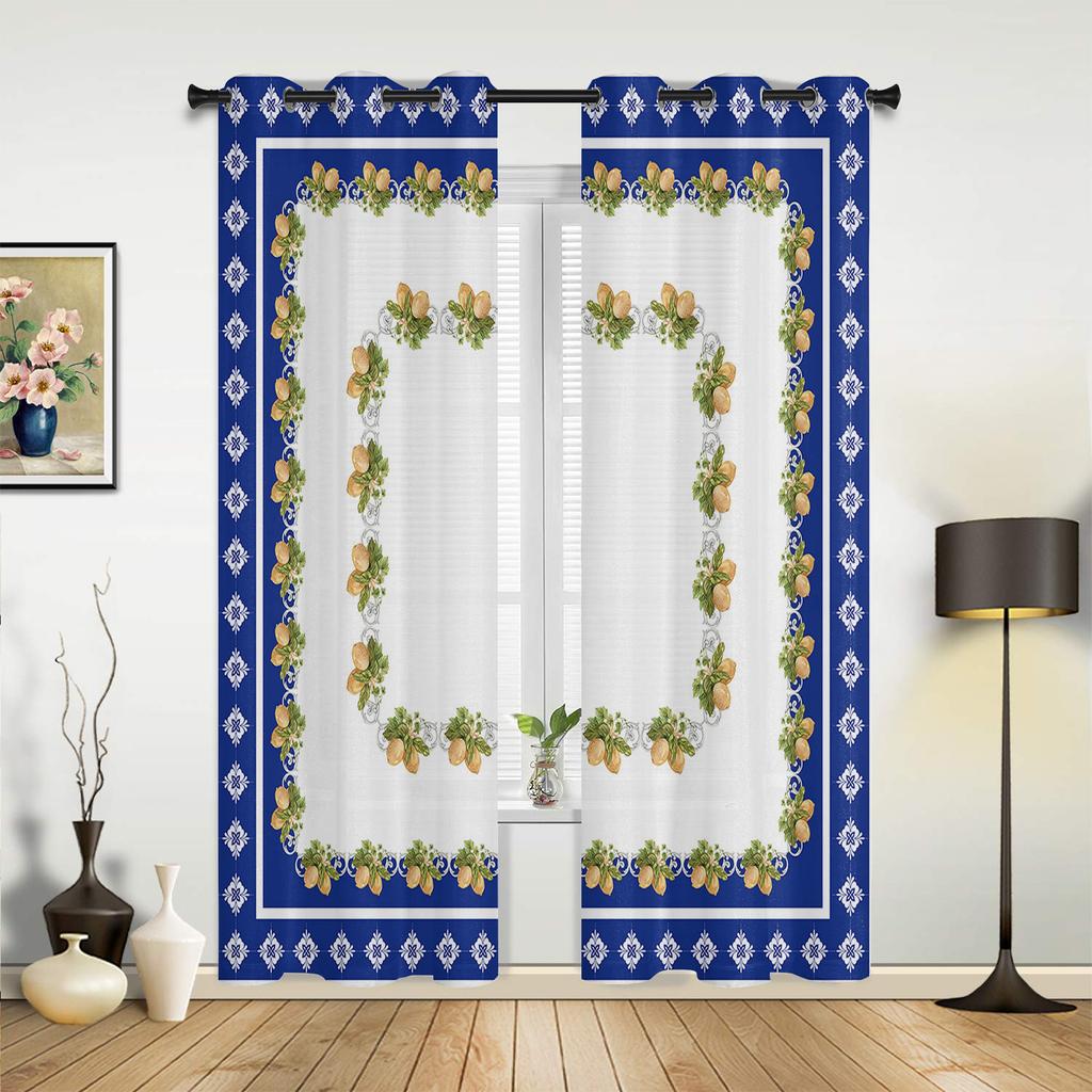 Ethnic Style Abstract Flower Curtains Bedroom Living Room Drapes Kitchen Children Window Curtain Home Decor Bohemian Polyester Washable Great Ready