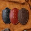 KEYYOU Genuine Leather Car Key Case Cover For Nissan Tidda Livida X-Trail T31 T32 Qashqai March Juke Note GTR Keychain Ring