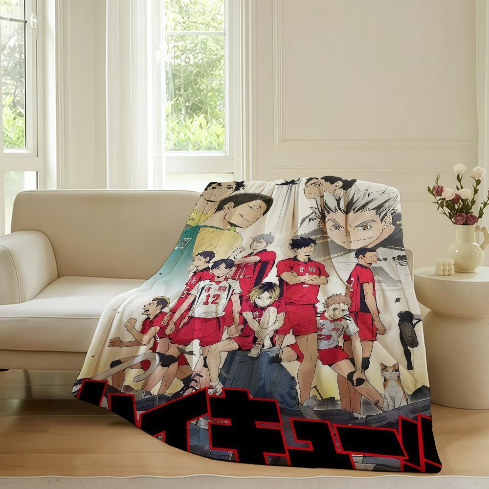Volleyball Anime H Haikyu!! Blanket For Sofa Office Bed Plane Travel Sleep Read Relax Camping Soft And Warm