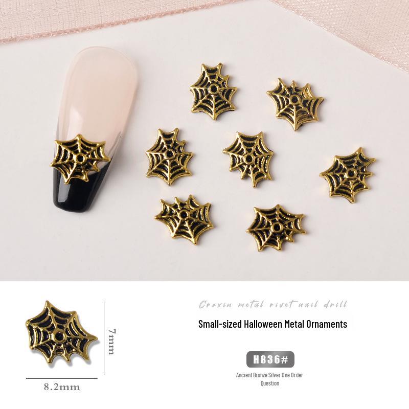 Japanese Metal Nail Art: Halloween Ghost Claw, Skull & Spider Rhinestone Stickers