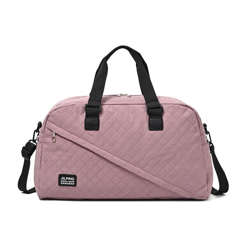 Women's Fashion Sports Bag Water-Repellent Yoga Bag Simple Diamond Camping Storage Bag Students' School Luggage Bag