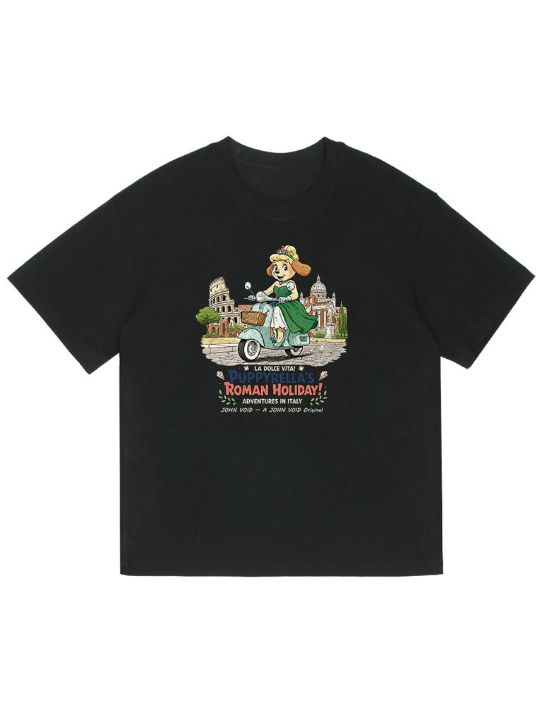 Seibeueodog Puppyrella Roman Half-Sleeve T-Shirt (Kids & Unisex Size ~5Xl) (B Type)