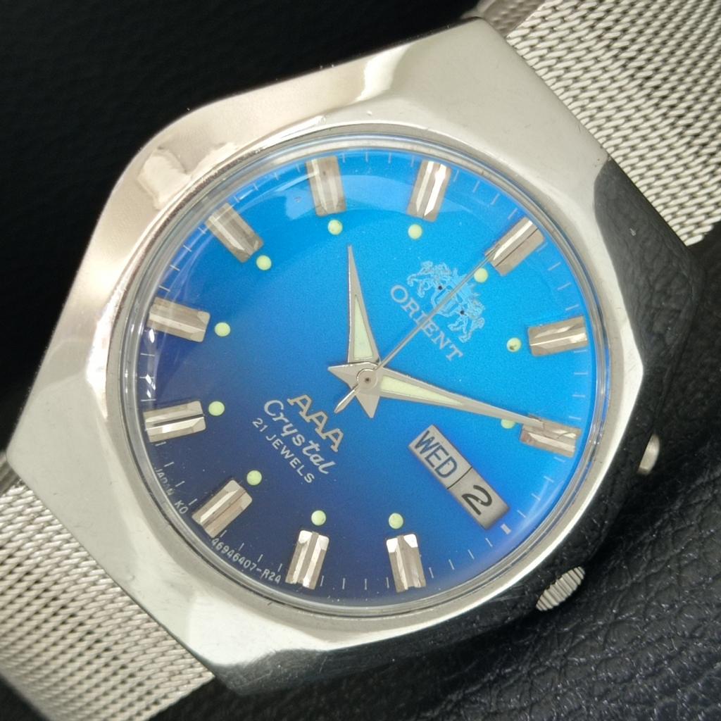 

AUTOMATIC VINTAGE ORIENT AAA CRYSTAL JAPAN MENS ORIGINAL DIAL WATCH a706922-1