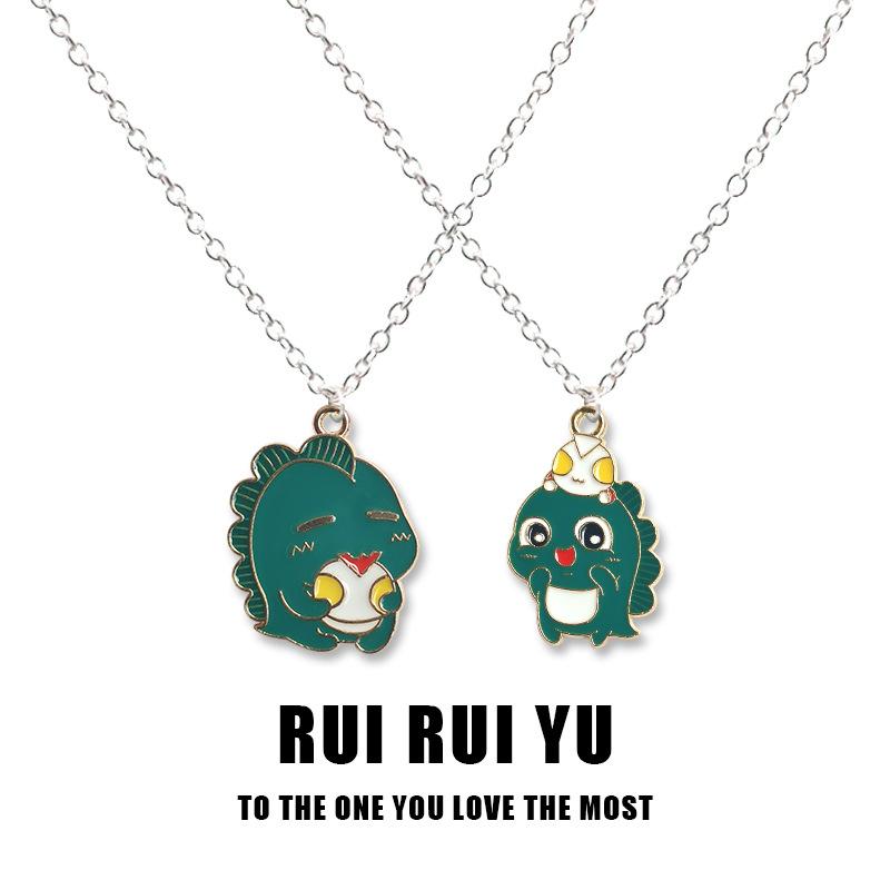 RUI RUI YU Little Monster Necklace Pendant Necklace for Women Men Girlfriend Couple Lover Jewelry Gift