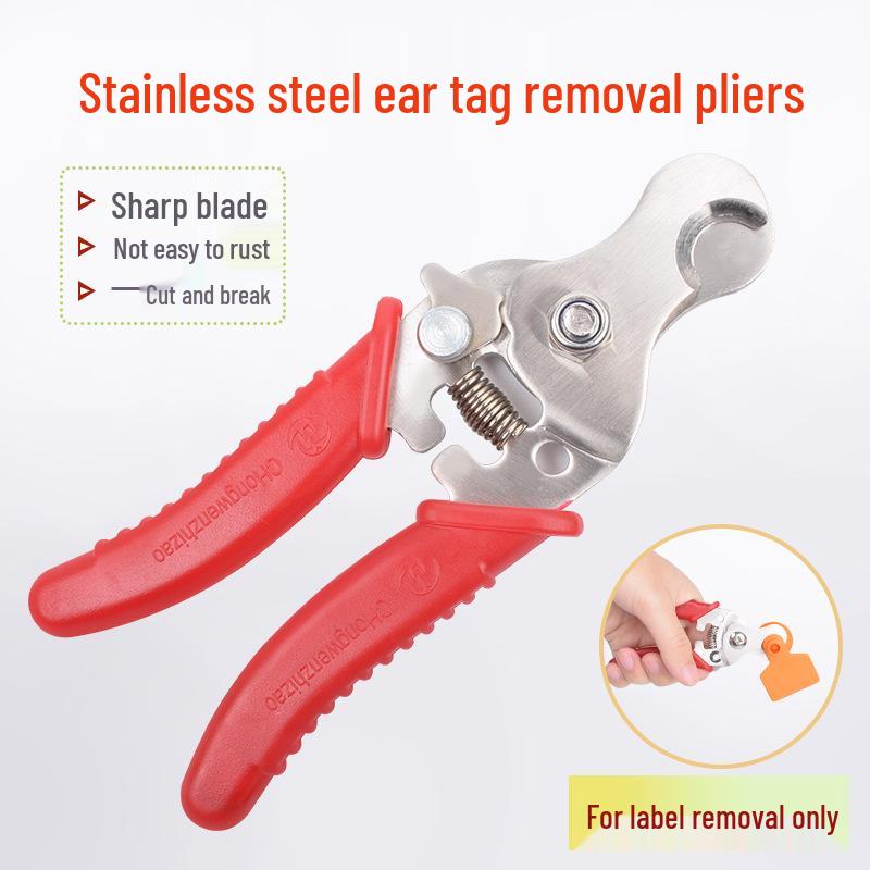 

Stainless Steel Ear Tag Removal and Notching Pliers for Livestock: Pigs, Cattle, Sheep - Veterinary Use Tag Cutter and Scissors.