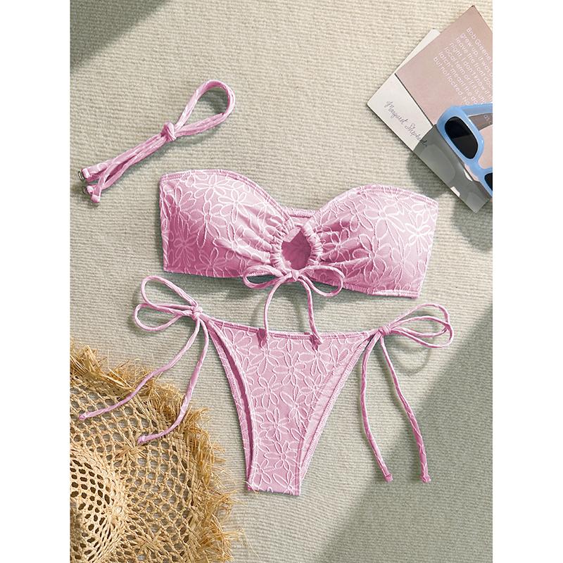 

Сексуальное бикини с принтом, с высокой талией и мягкими чашками, женский купальник, женский купальник, комплект бикини из двух частей, купальник L розовый