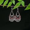 Vintage Ethnic Miao Silver Alloy Teardrop Tassel Earrings
