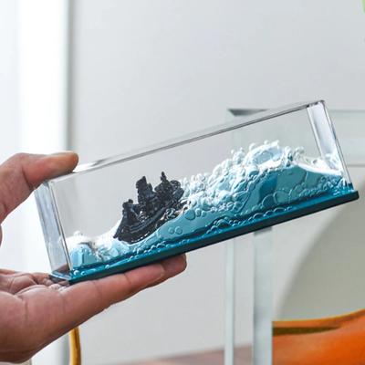 Going Merry Pirate Ship Fluid Liquid One Piece Thousand Sunny Ship Floating Boat Drift Barcos Living Room Decorations Gifts