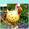 Resin Animal Sculpture Yellow Long Leg Rooster Garden Ornament For Home And Yard