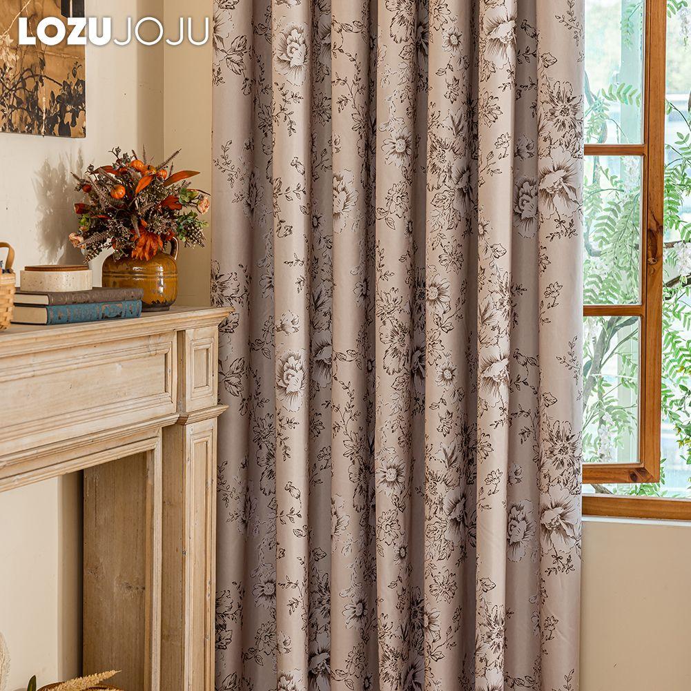 1PC LOZUJOJU Fashionable Retro Printed Blackout Curtains 100% Blackout Thick Curtain for Bedroom Living Room Balcony Window for Home Decor